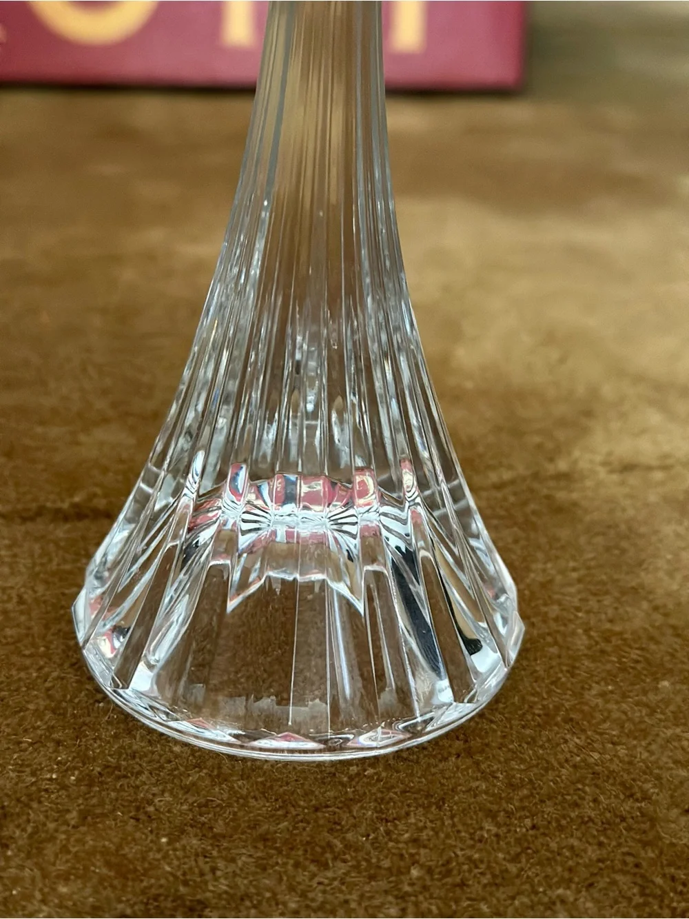 Mikasa Park Lane Vertical Ribbed Clear Crystal Slim Candle Sticks - Picture 4 of 4